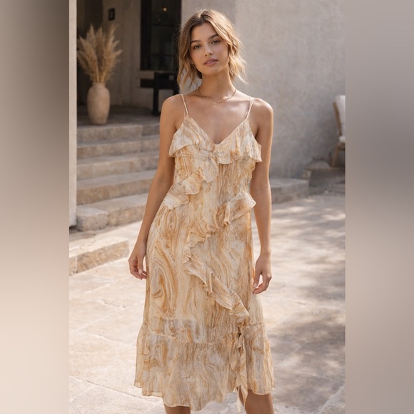 Moon River Watercolor Maxi Dress Size M NWT